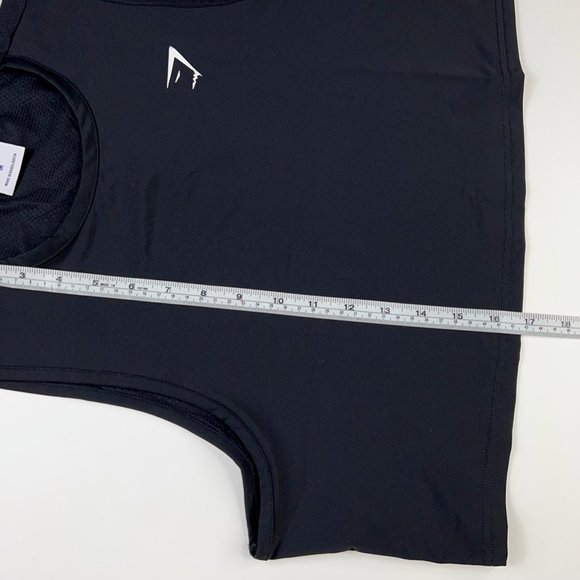 Gymshark Womens Training Crop Tank Top Black Crew Neck Mesh Back Stretch M New - Picture 3 of 10